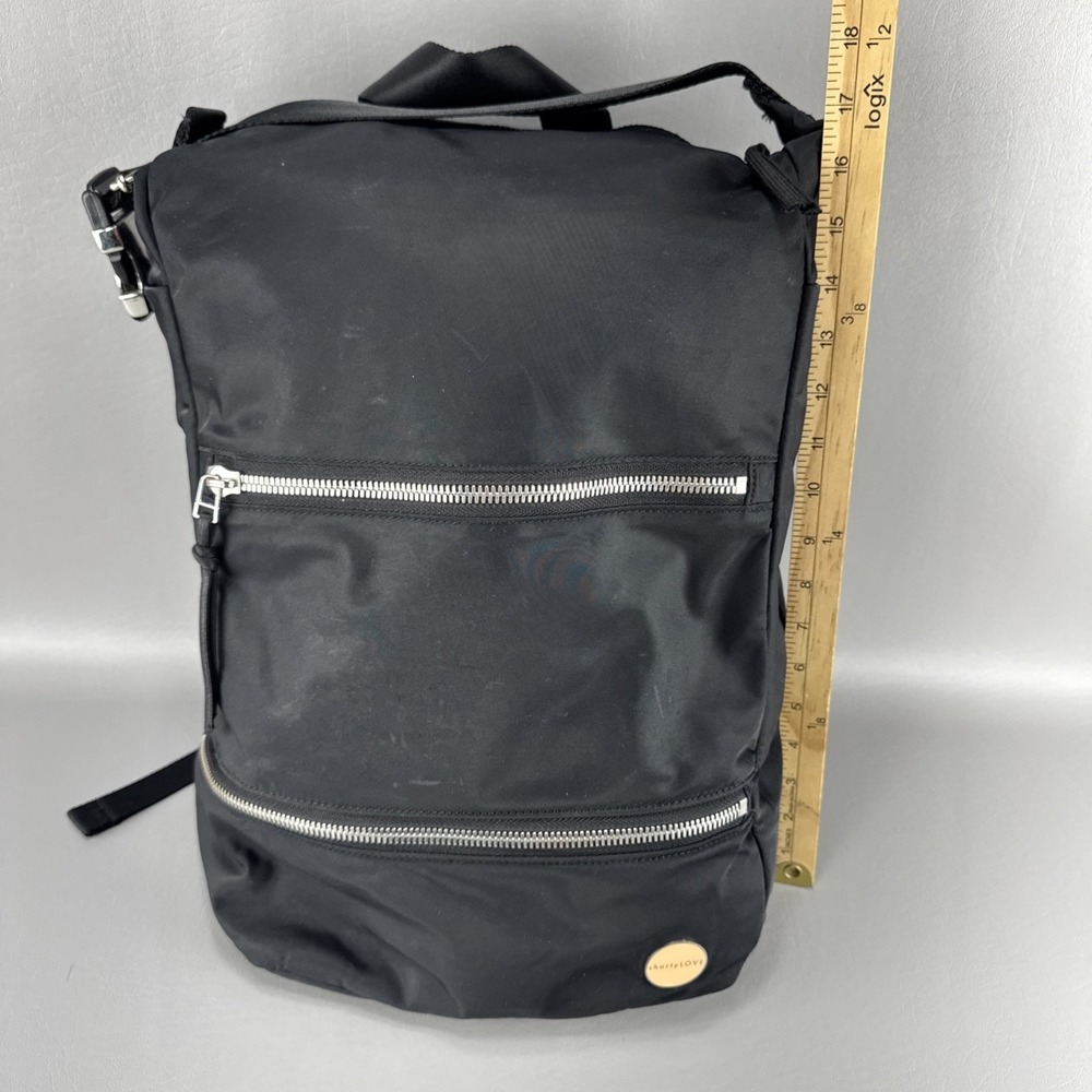 Shorty Love Boxer Convertible Backpack Travel Tote Bag Black Distressed READ